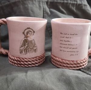 Vintage Gilt John 3:16 Mugs